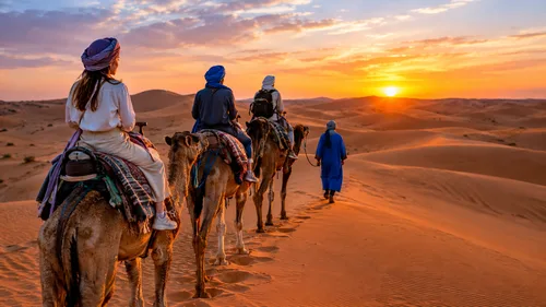 Paseo en camello al atardecer hasta el campamento